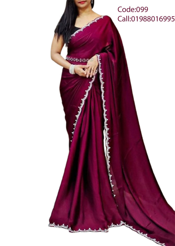 প্রিমিয়াম সফট ইন্ডিয়ান ওয়েটলেস জর্জেট শাড়ী ব্লাউস পিস্ সহ