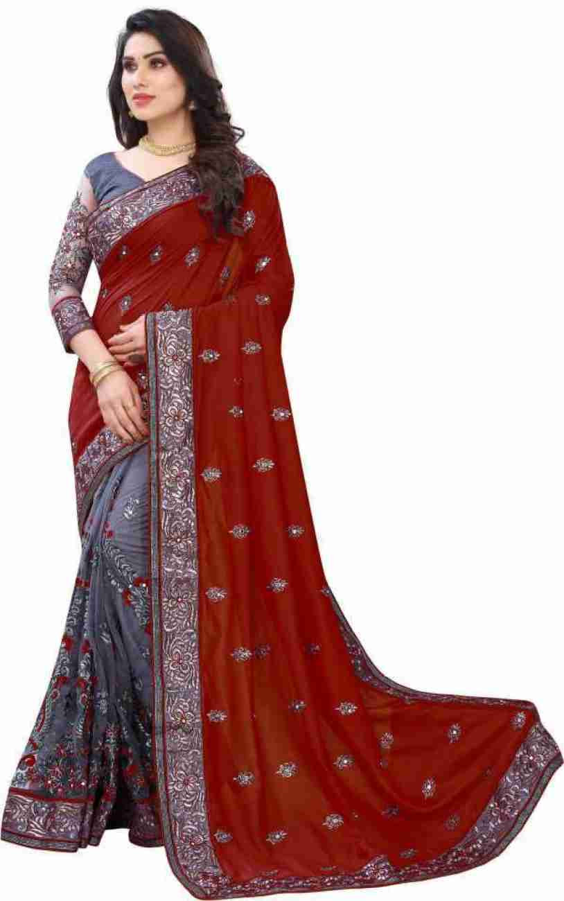 প্রিমিয়াম সফট ইন্ডিয়ান ওয়েটলেস জর্জেট শাড়ী ব্লাউস পিস্ সহ