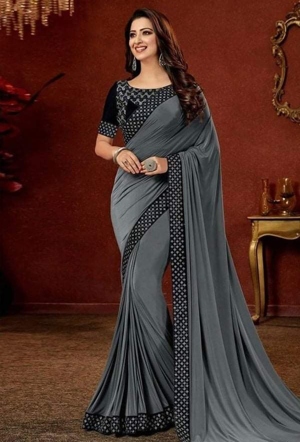 প্রিমিয়াম সফট ইন্ডিয়ান ওয়েটলেস জর্জেট শাড়ী ব্লাউস পিস্ সহ