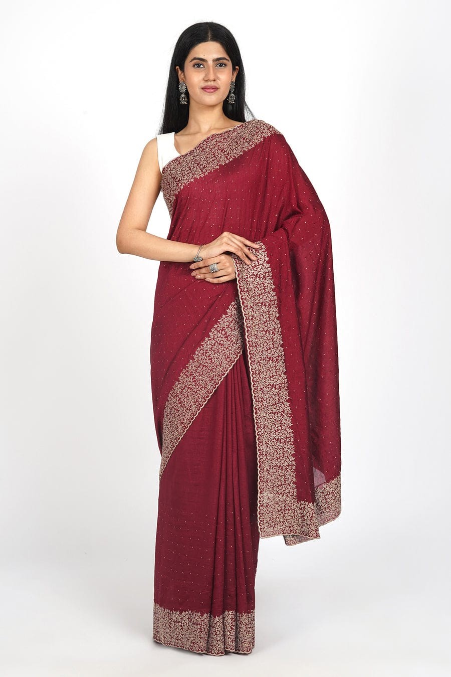 প্রিমিয়াম সফট জর্জেট শাড়ী ব্লাউস পিস্ সহ